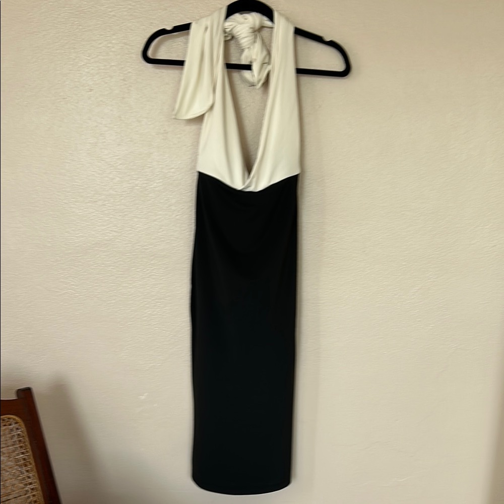 Express Black and White One Shoulder Cocktail Dress
